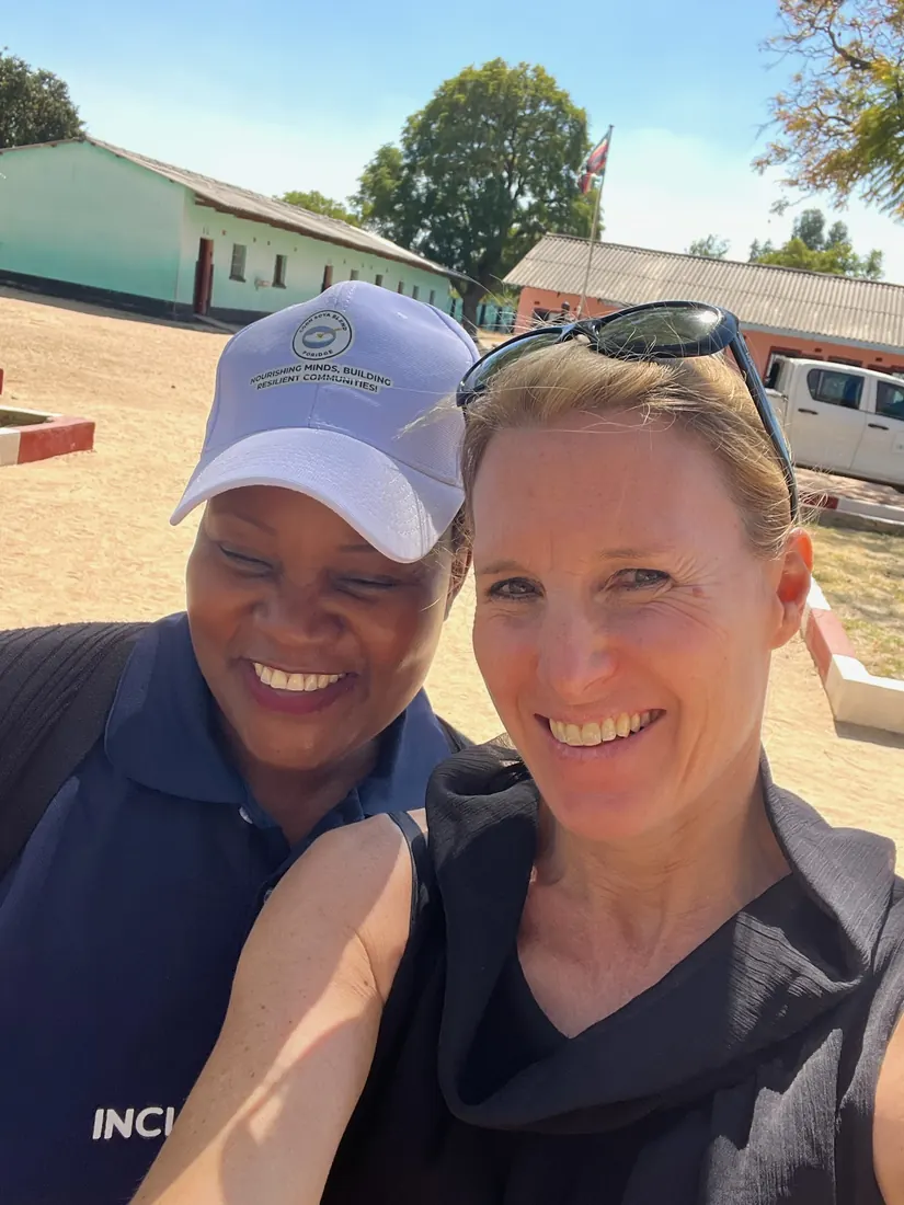 Meeting partners during a school visit.