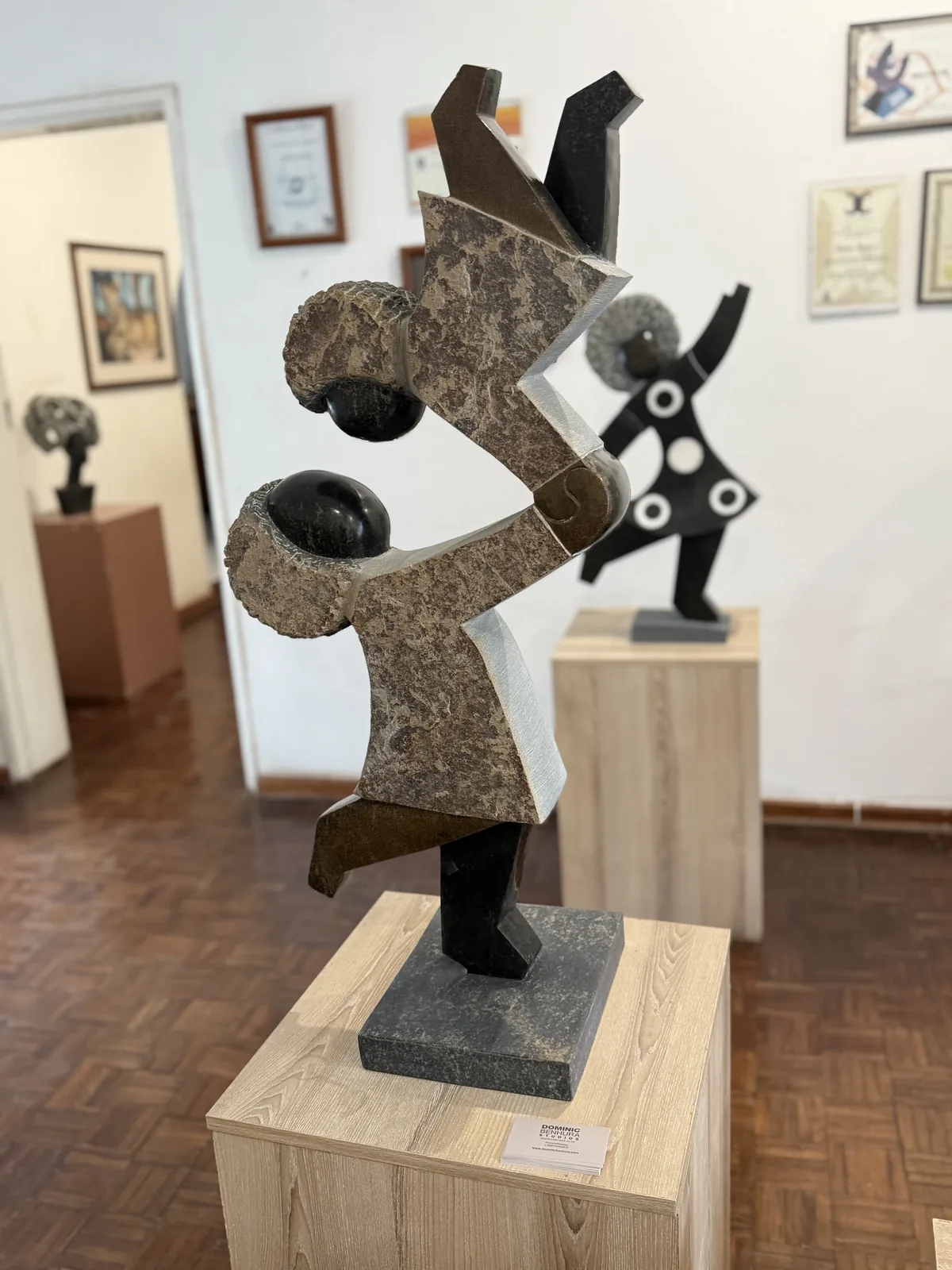 An abstract stone sculpture from Zimbabwe.